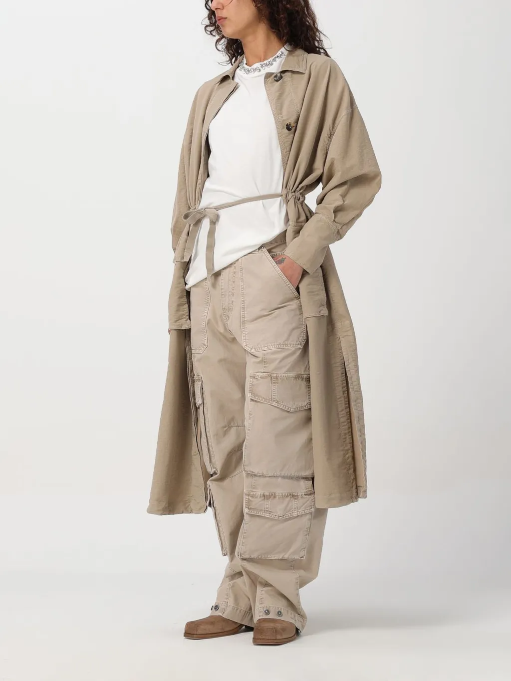 Wide-Leg Cargo Trousers