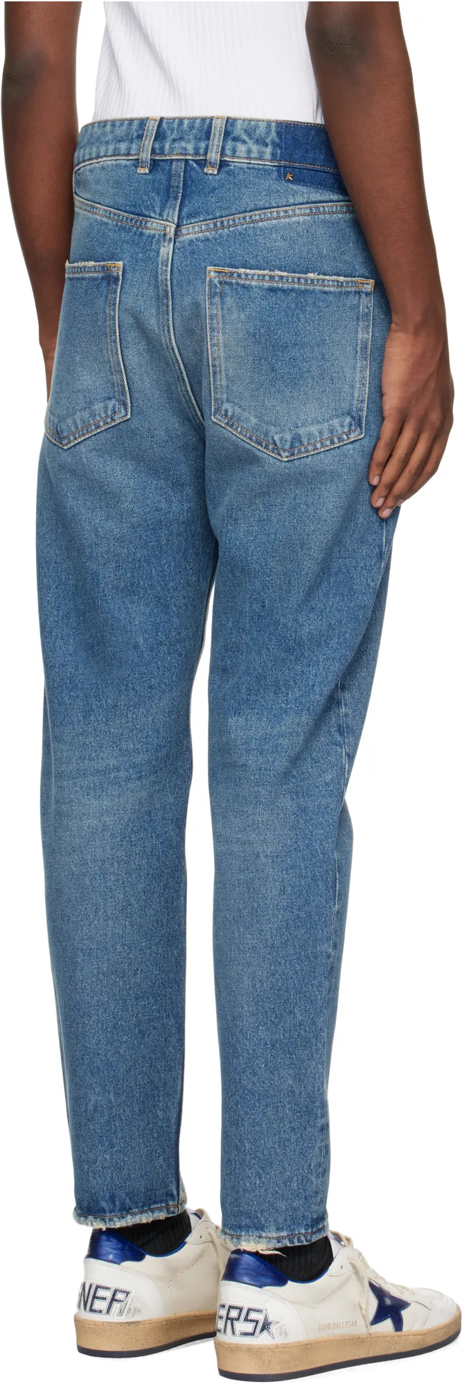 Washed Effect Straight Leg Jeans