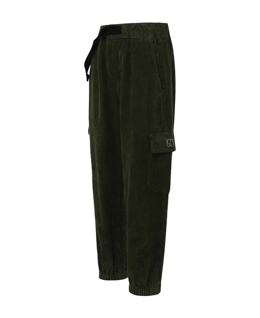 Belted-Waist Corduroy Trousers
