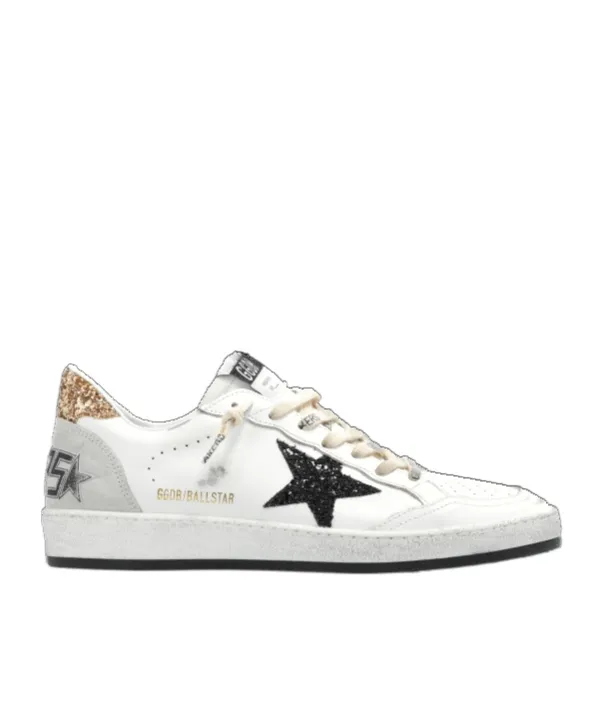 Star Glittered Lace-Up Sneakers