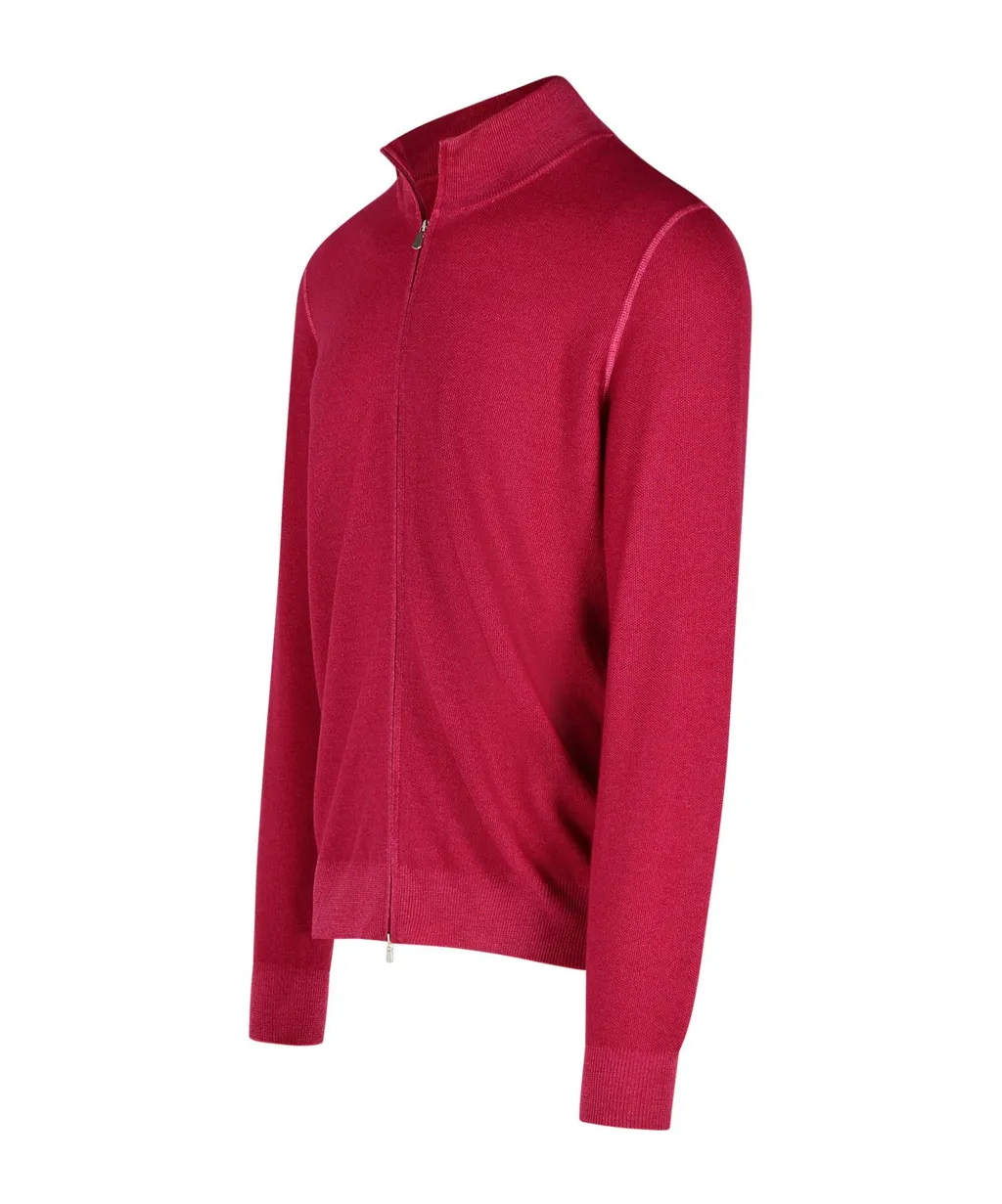 Zip-Up Ribbed Cardigan