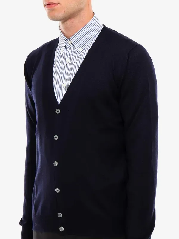 Button-Front Wool Cardigan