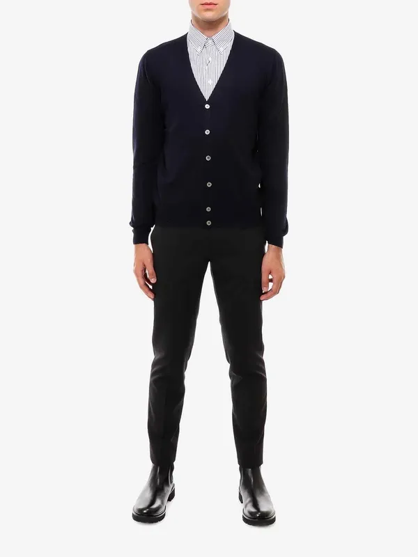 Button-Front Wool Cardigan