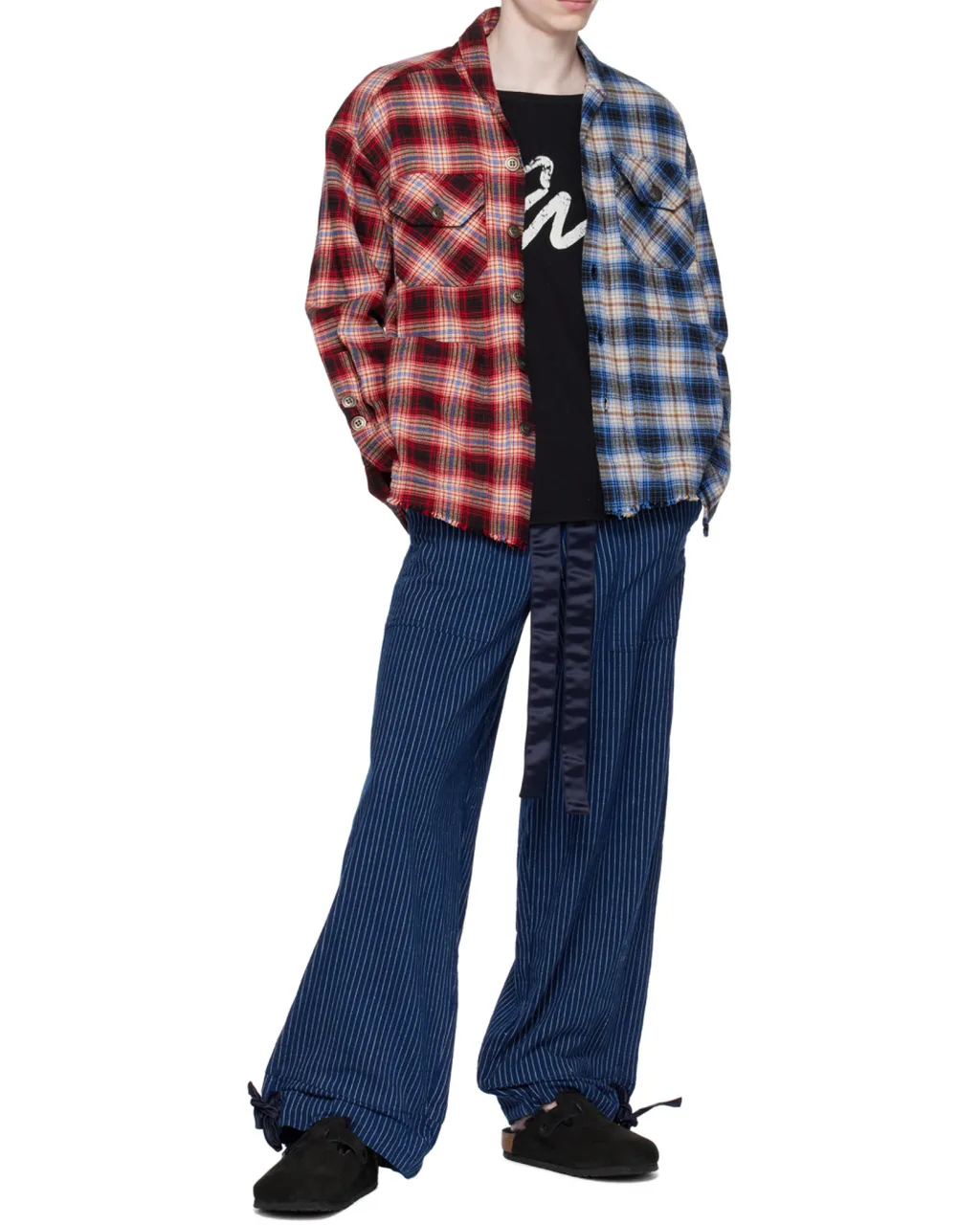 Striped Drawstring Straight Trousers