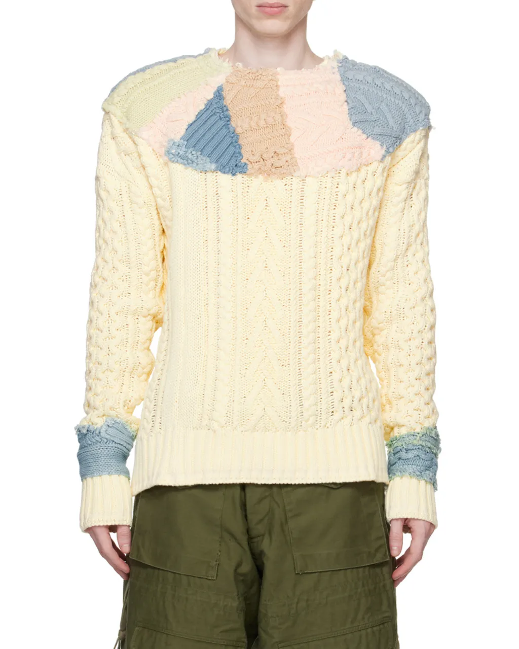 Patchwork Cable-Knit Jumper