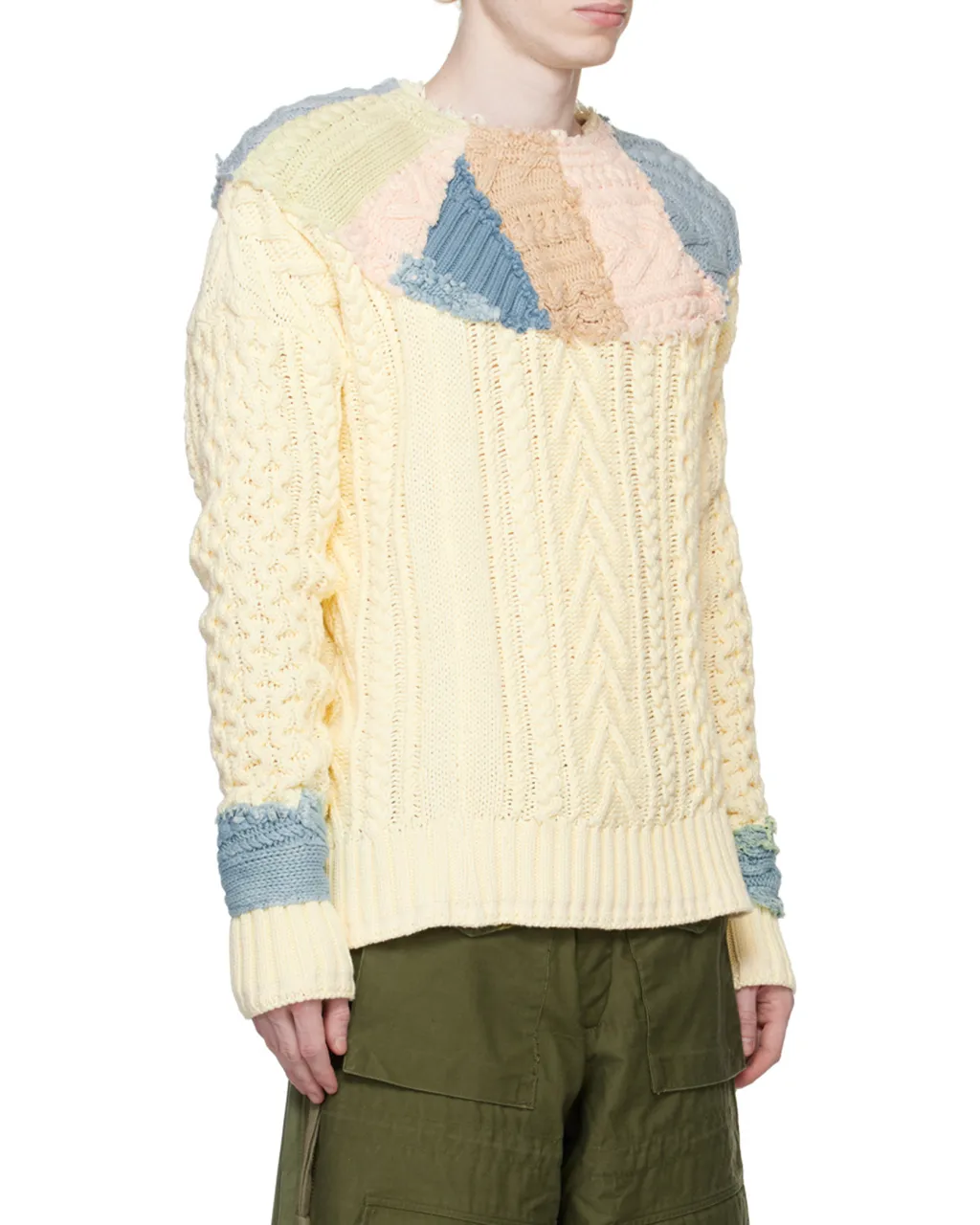Patchwork Cable-Knit Jumper