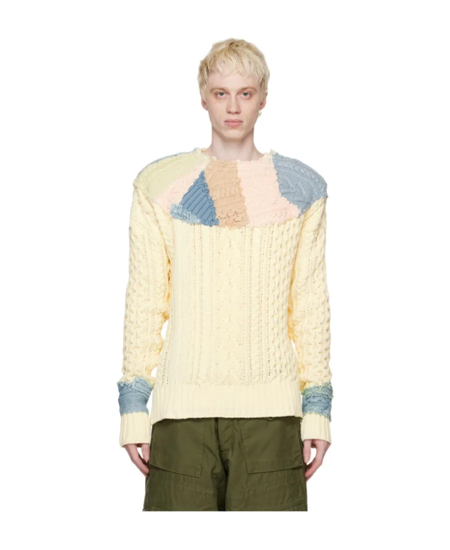 Patchwork Cable-Knit Jumper