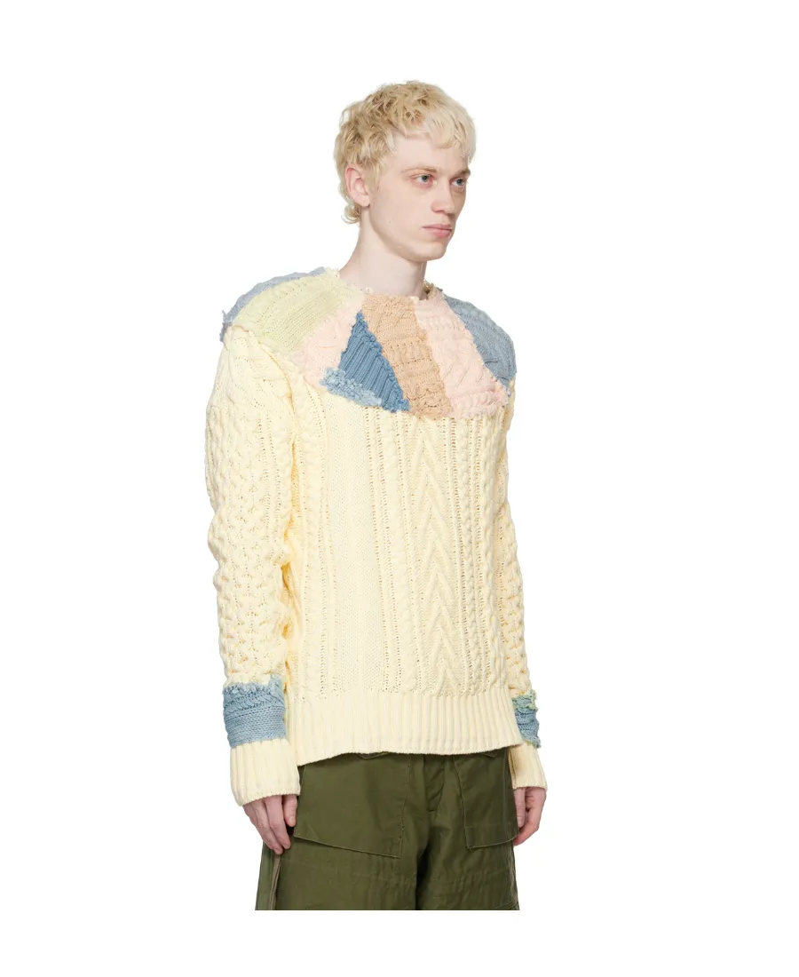 Patchwork Cable-Knit Jumper