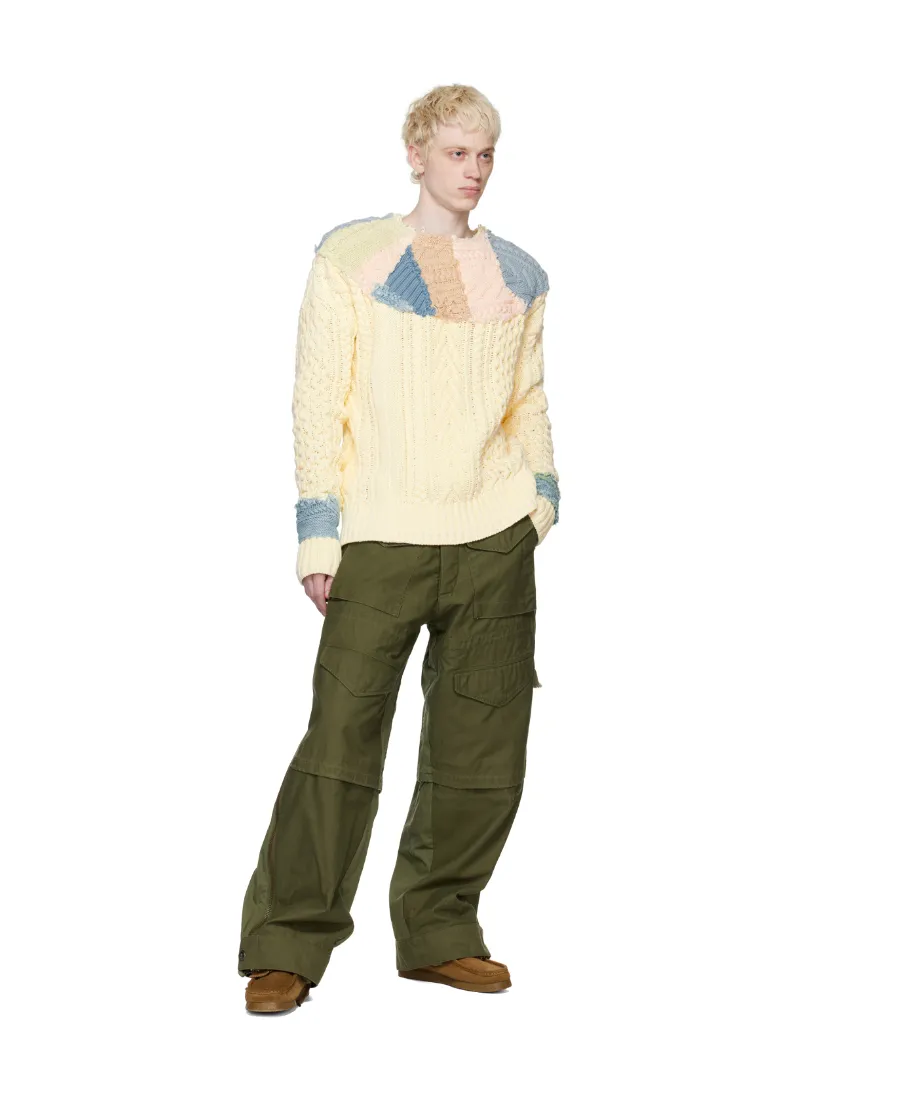 Patchwork Cable-Knit Jumper
