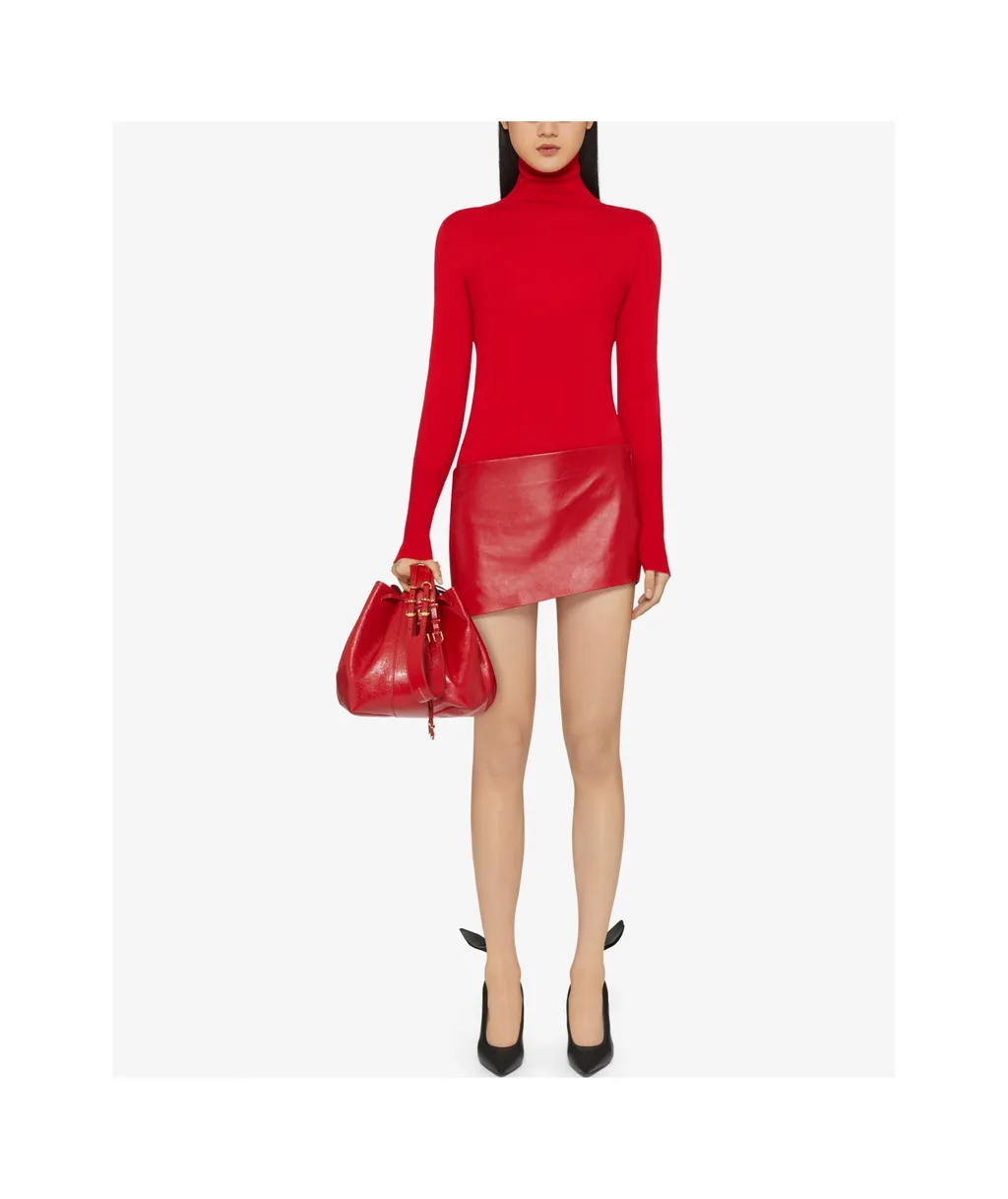 High-Neck Open Back Sweater