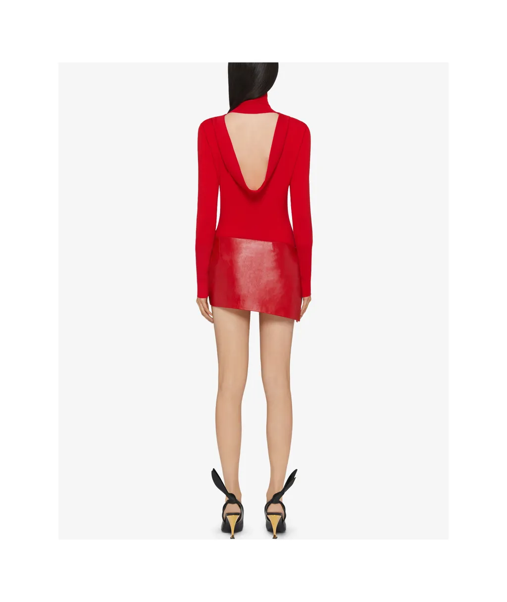 High-Neck Open Back Sweater