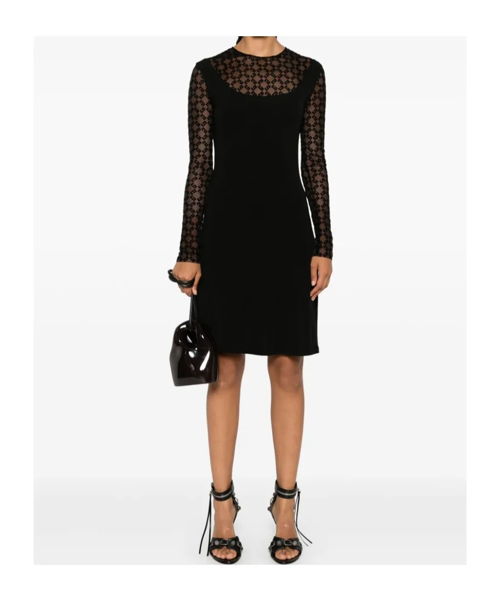 4G Flocked Midi Dress