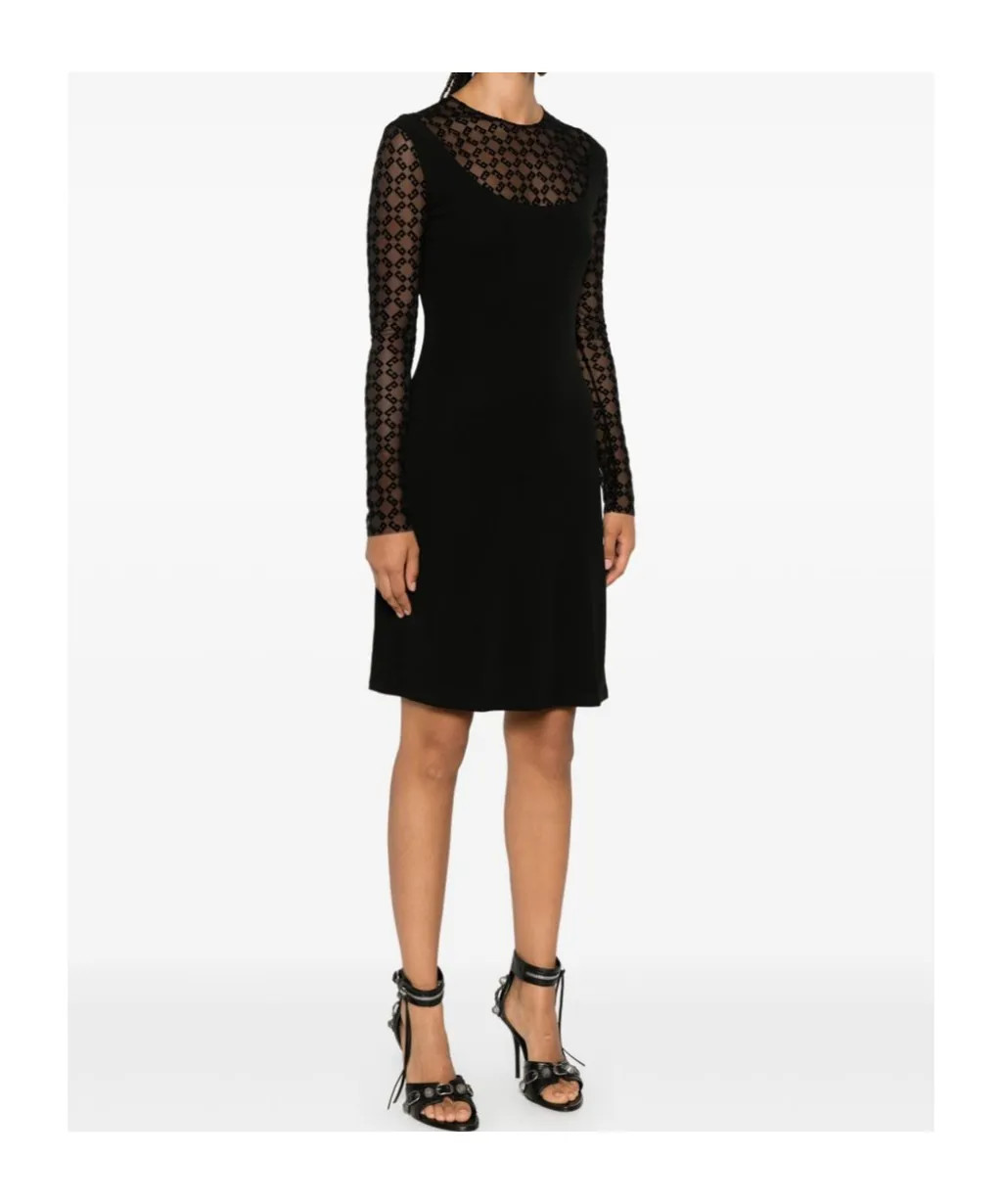 4G Flocked Midi Dress