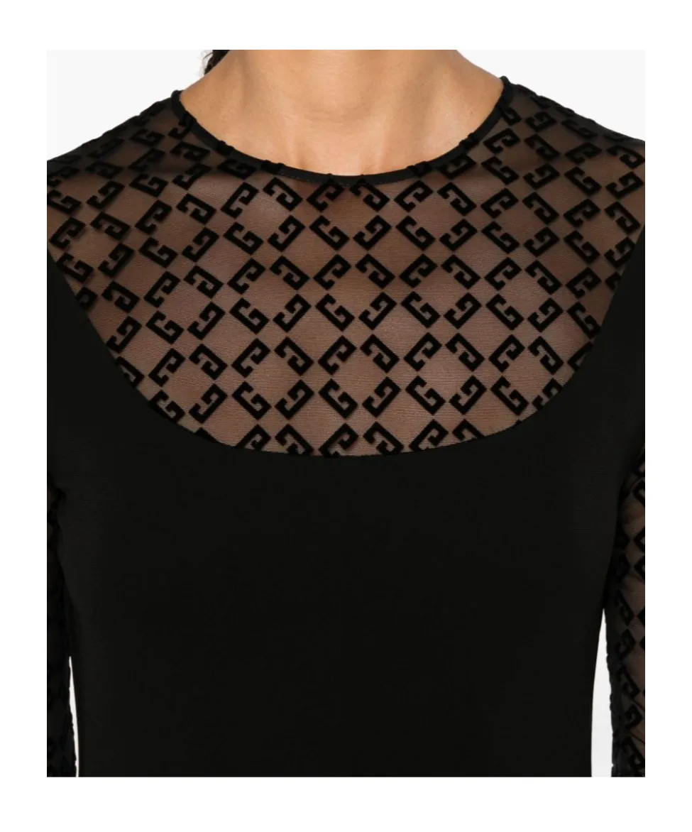 4G Flocked Midi Dress