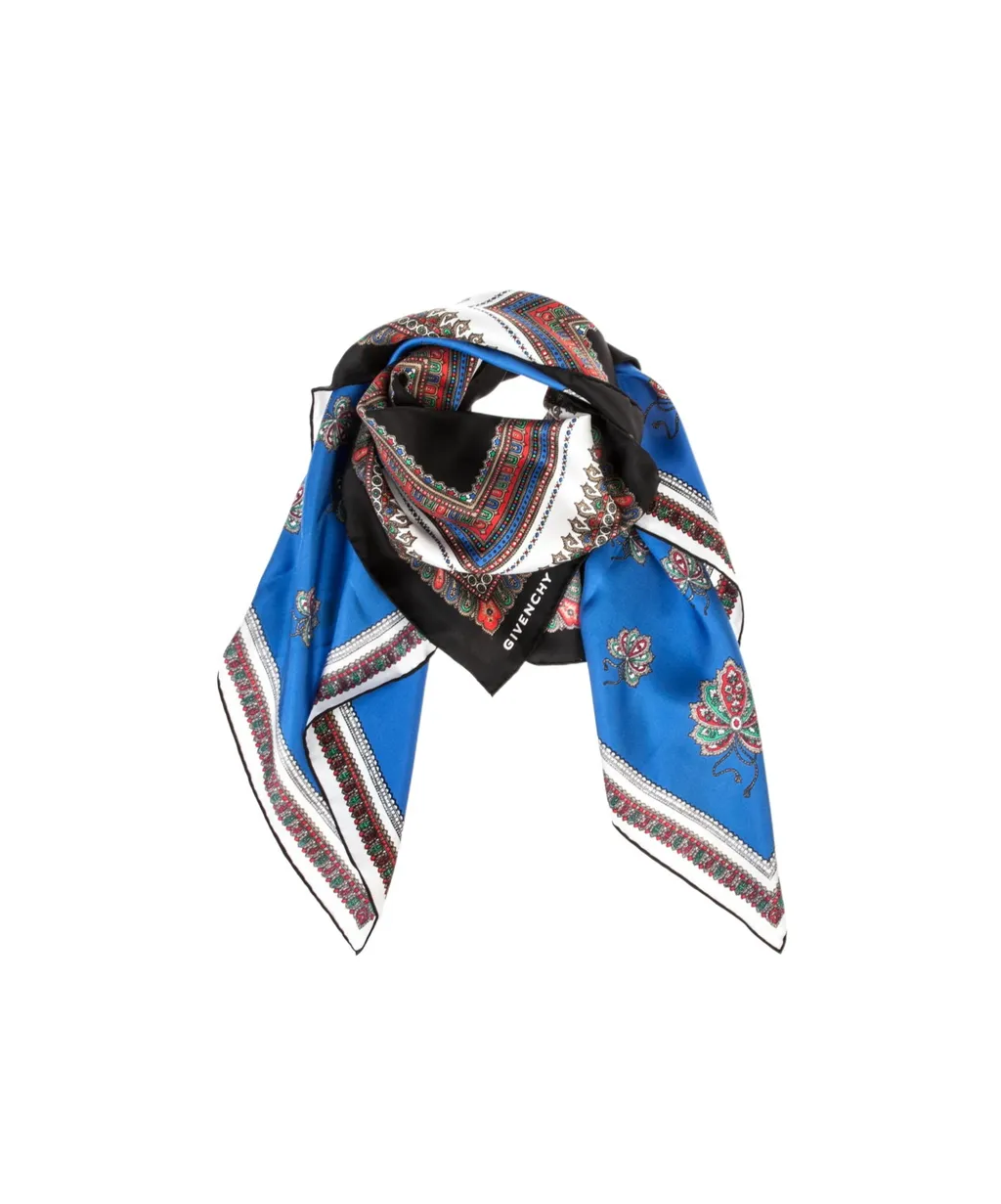 Logo Printed Silk Scarf