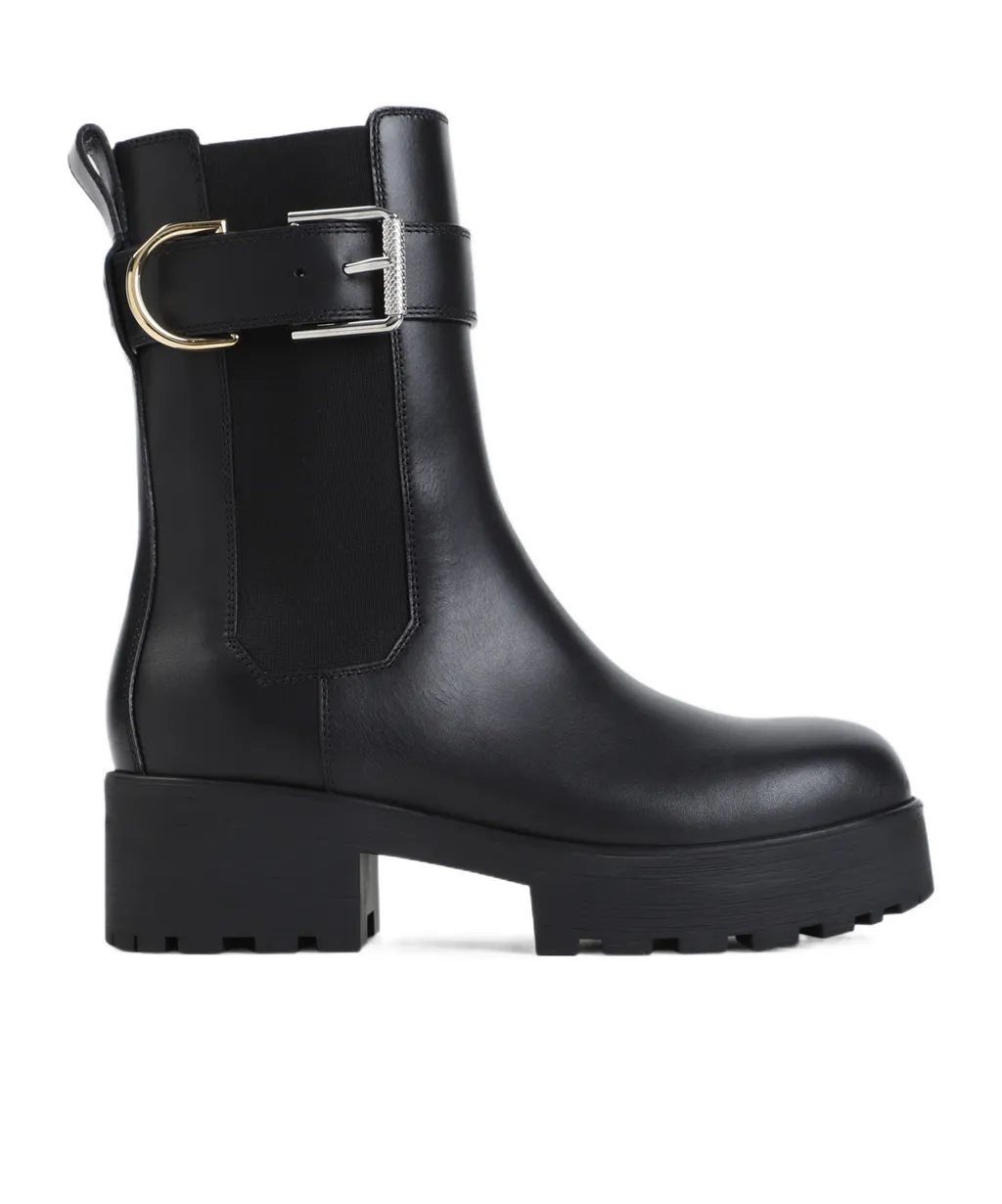 4G Debossed Buckled Chelsea Boots