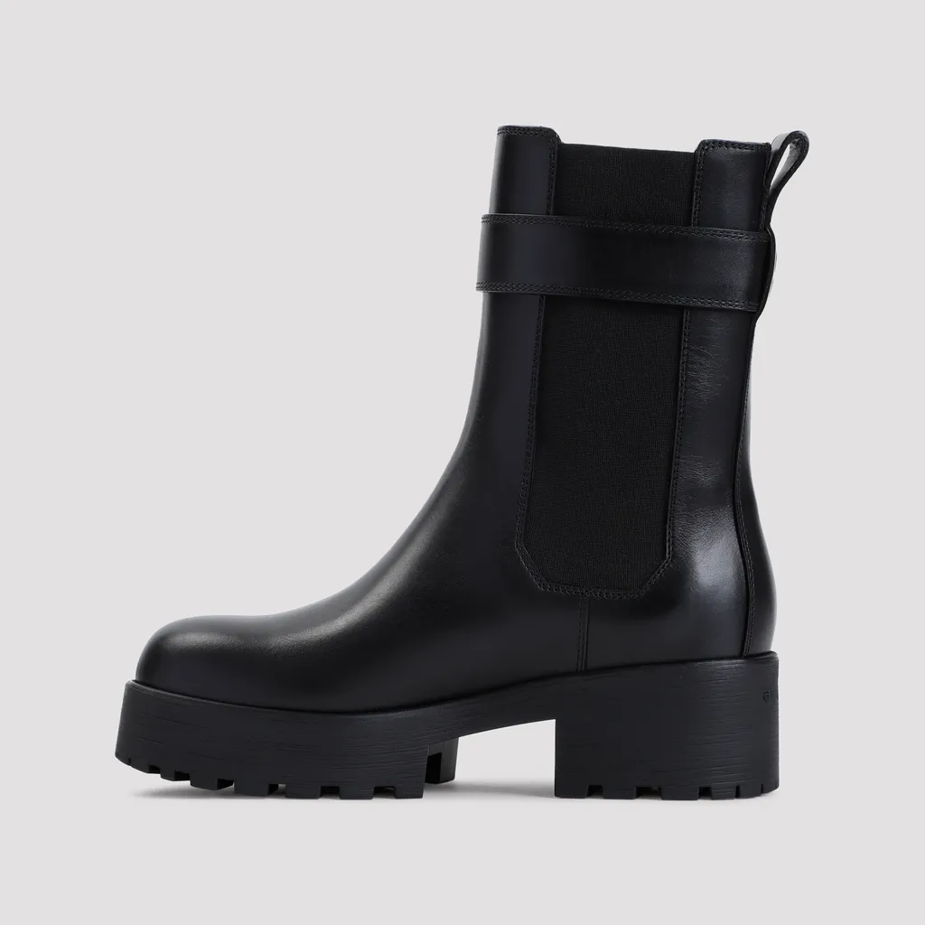 4G Debossed Buckled Chelsea Boots