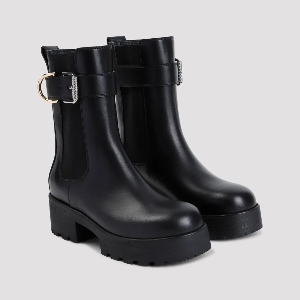 4G Debossed Buckled Chelsea Boots