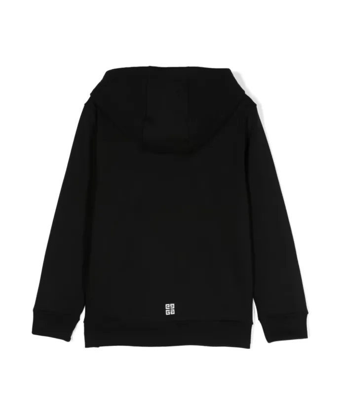 Logo-Printed Long-Sleeved Drawstring Hoodie