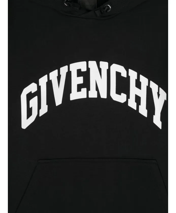 Logo-Printed Long-Sleeved Drawstring Hoodie