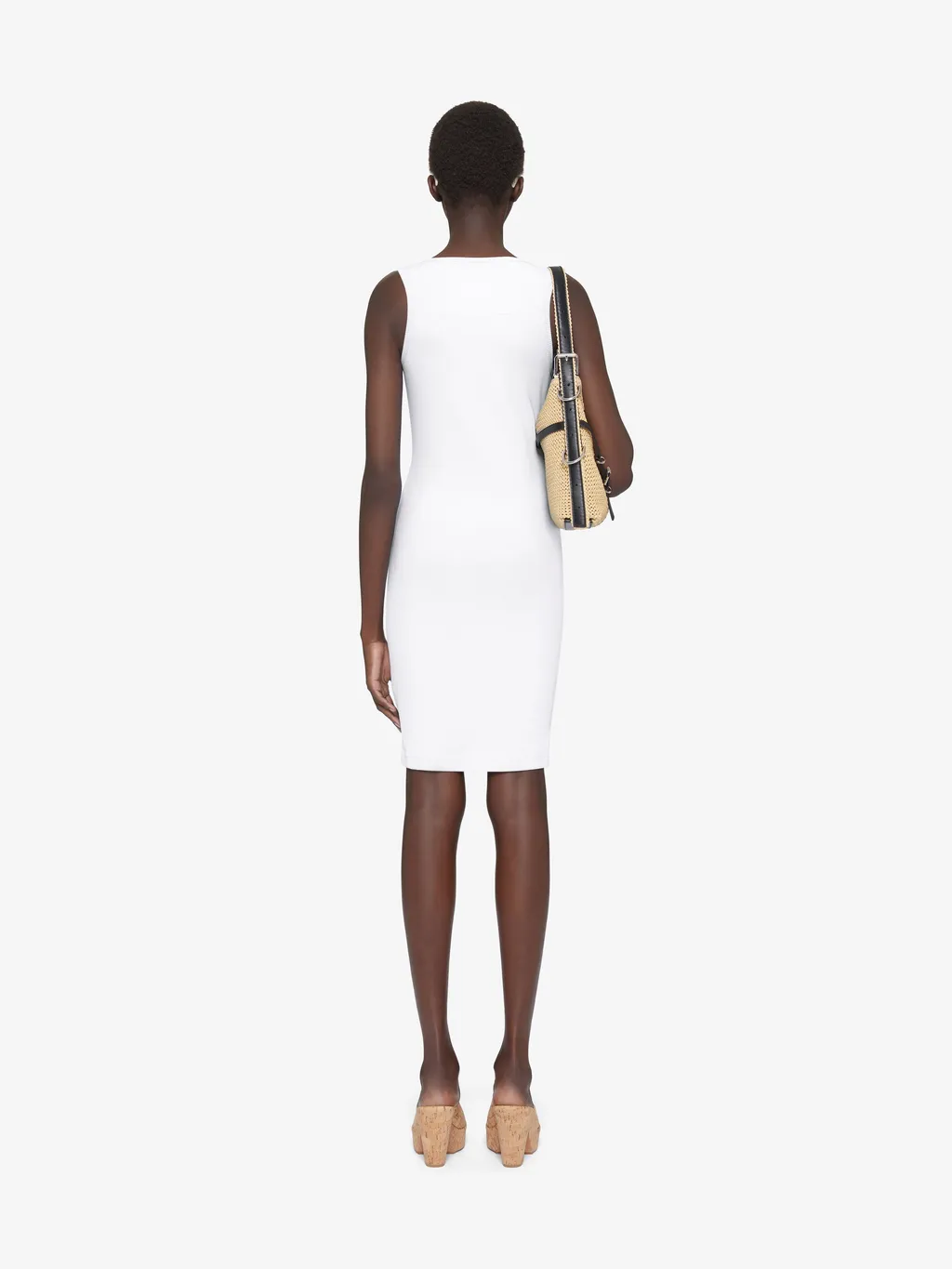 4G Plaque Ribbed-Knit Tank Dress