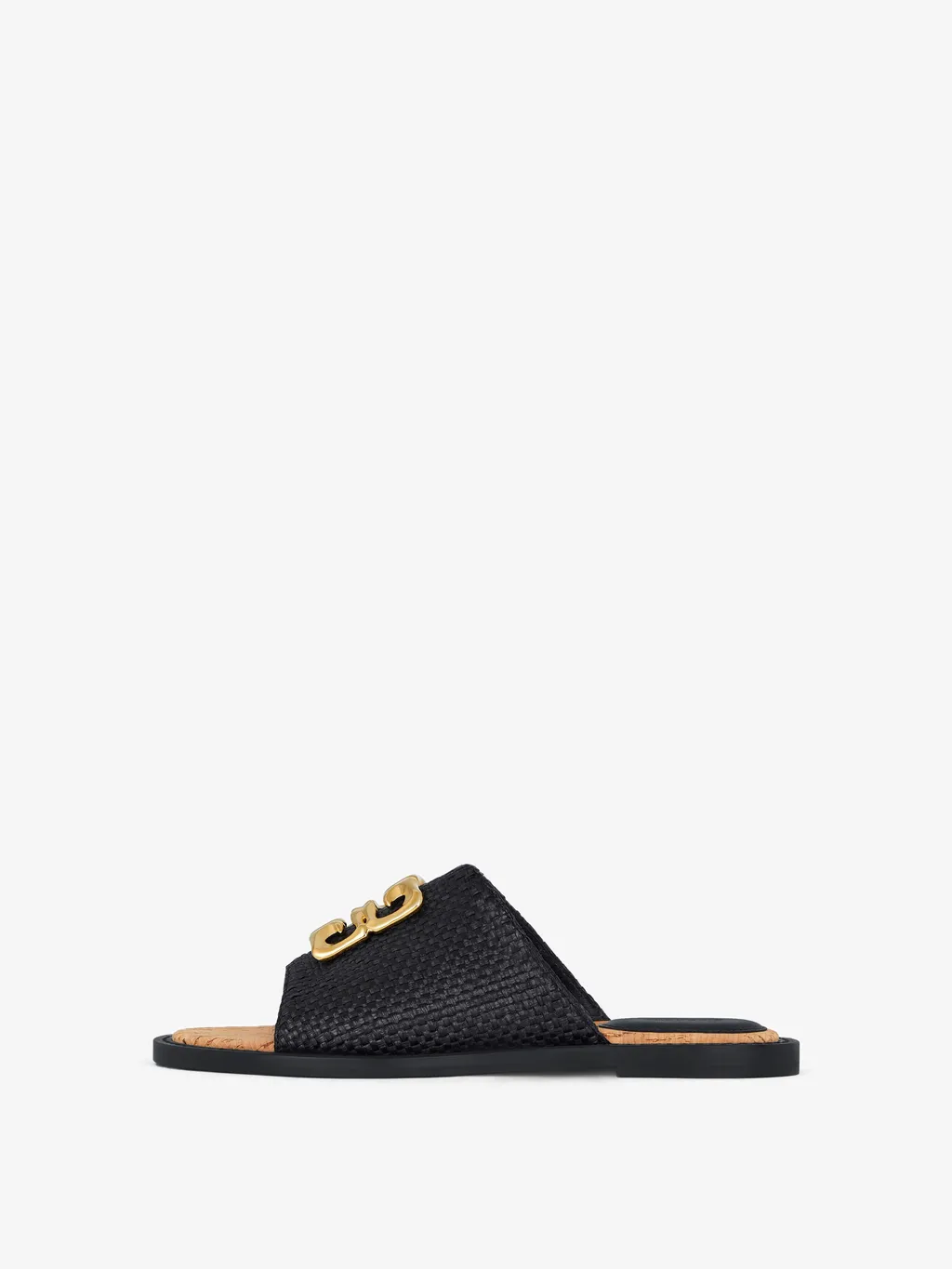 4G Liquid Flat Mules In Raffia