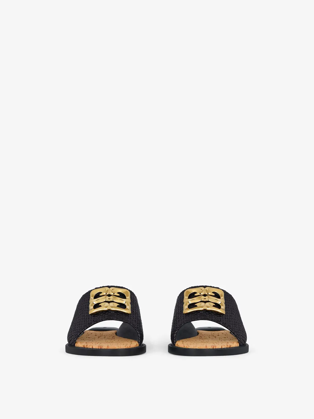 4G Liquid Flat Mules In Raffia