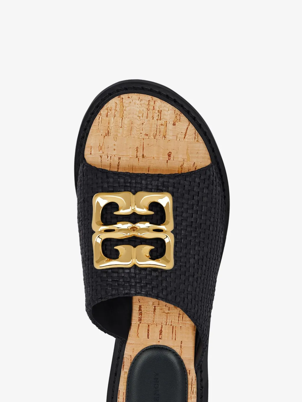 4G Liquid Flat Mules In Raffia