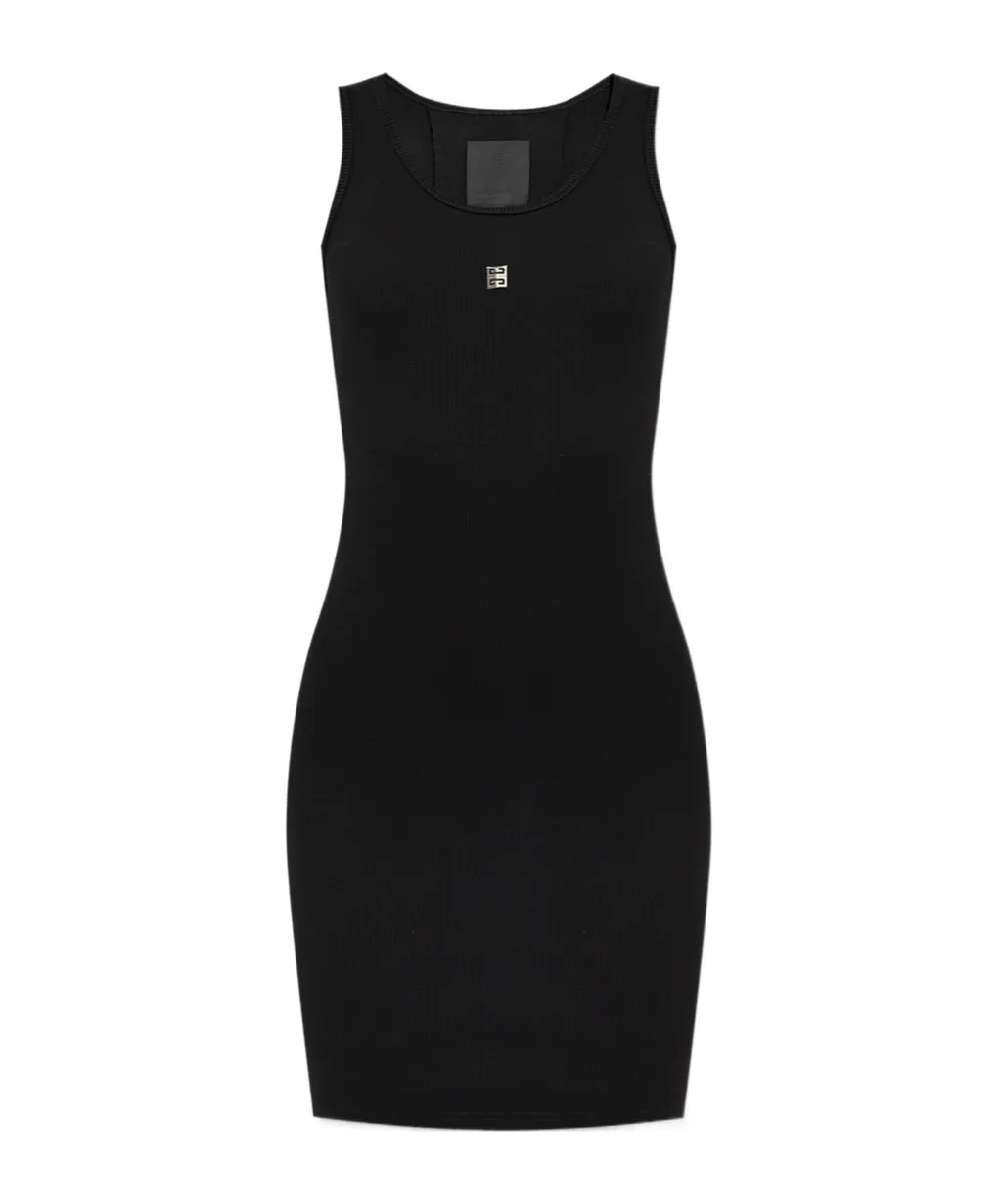 4G Plaque Ribbed-Knit Tank Dress