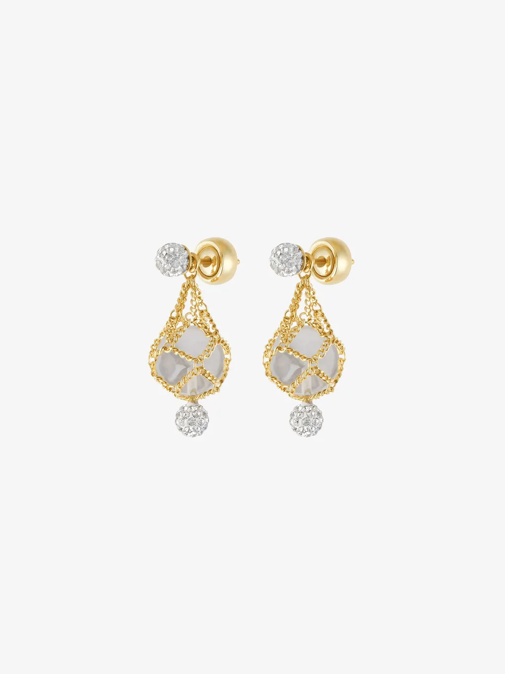 Pearling Earrings In Metal With Pearls And Crystals
