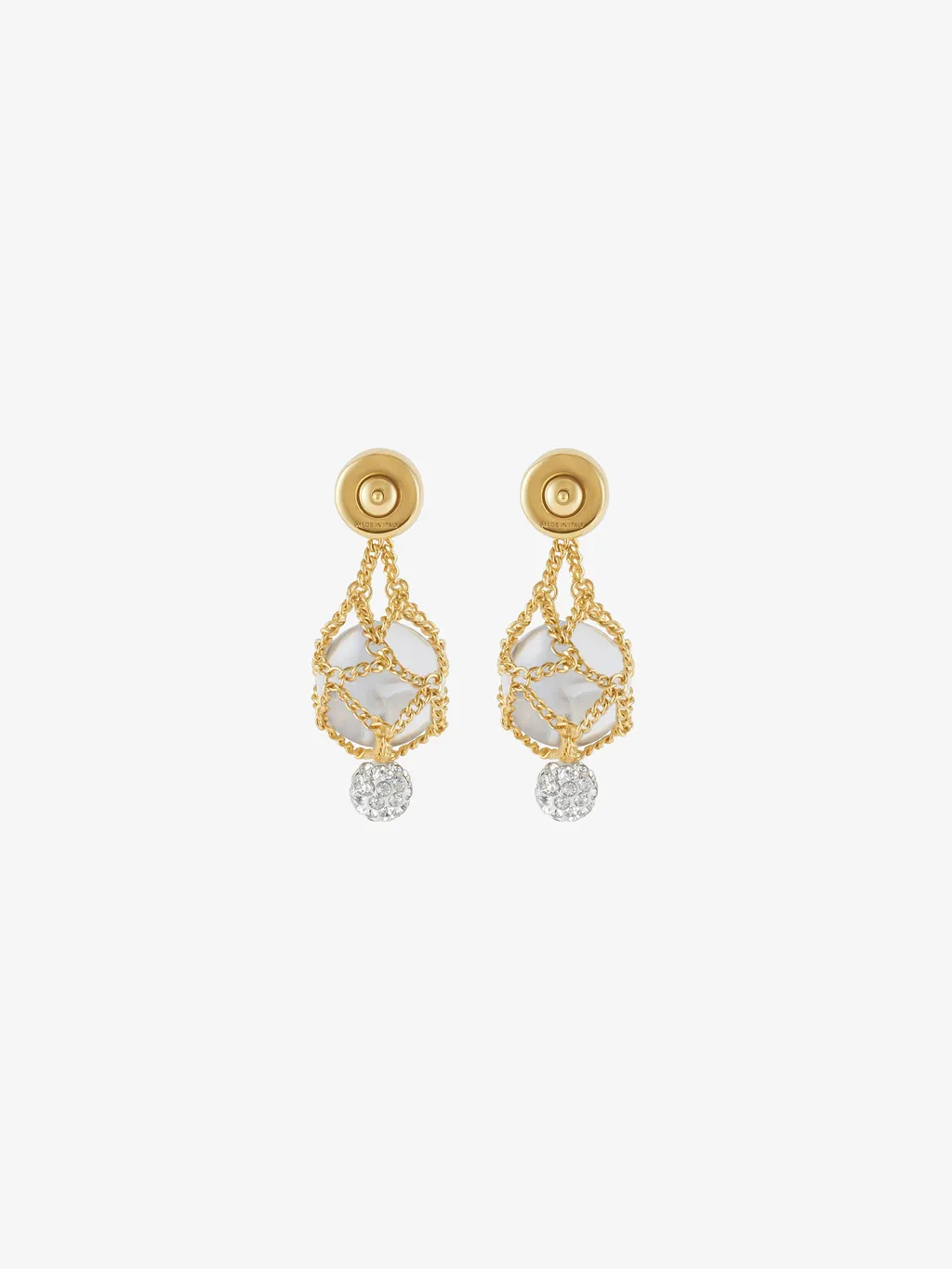 Pearling Earrings In Metal With Pearls And Crystals