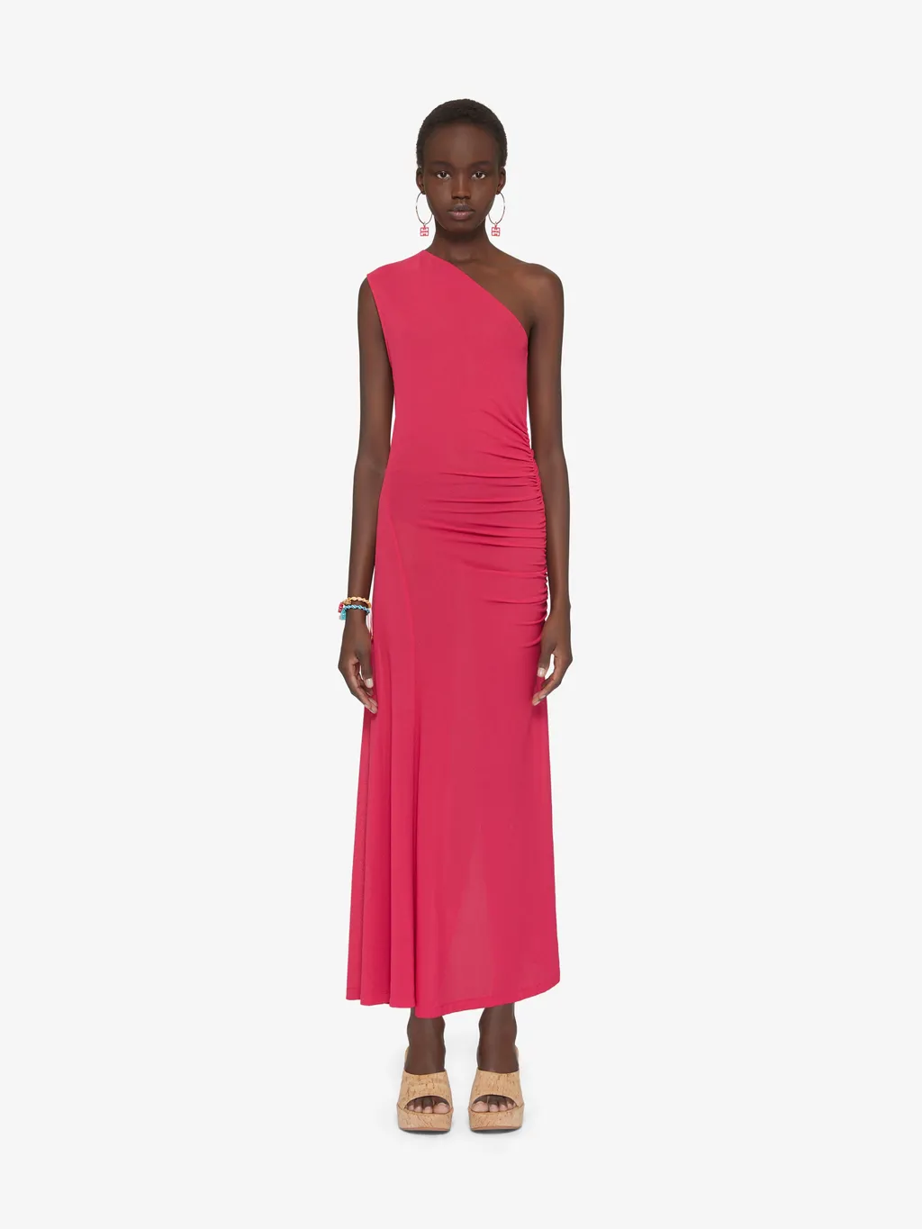 Asymmetric Draped Dress In Crepe Jersey