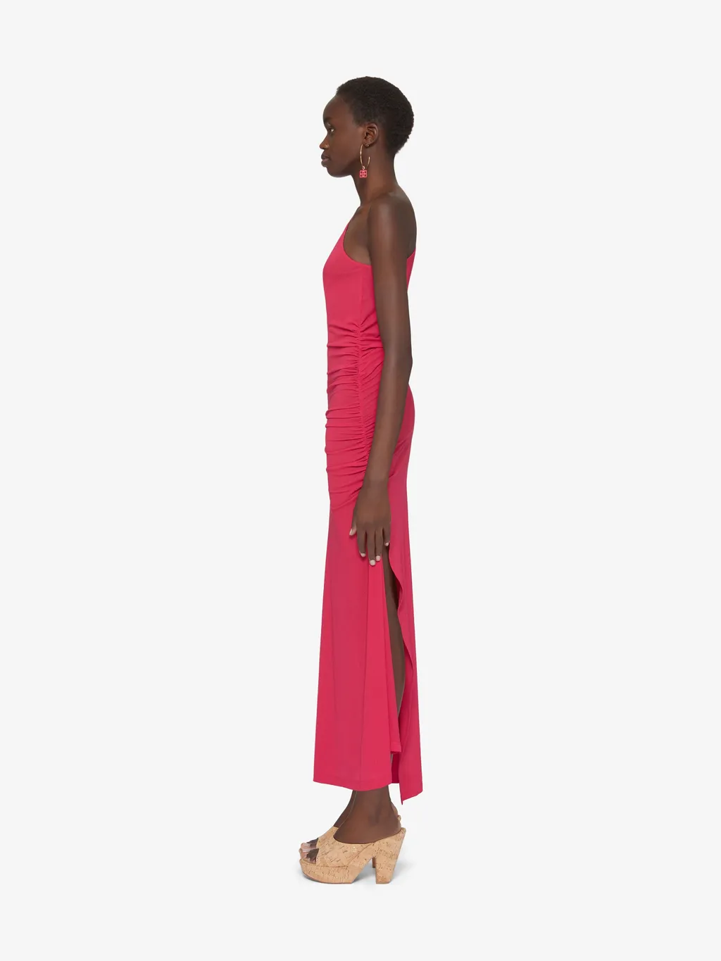 Asymmetric Draped Dress In Crepe Jersey