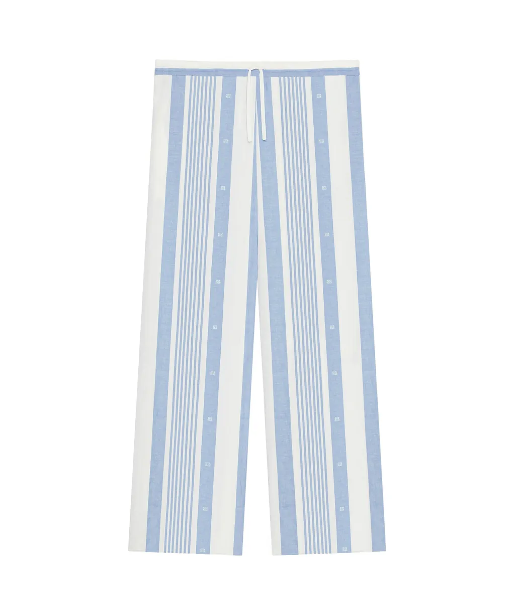 Striped Motif Drawstring Trousers