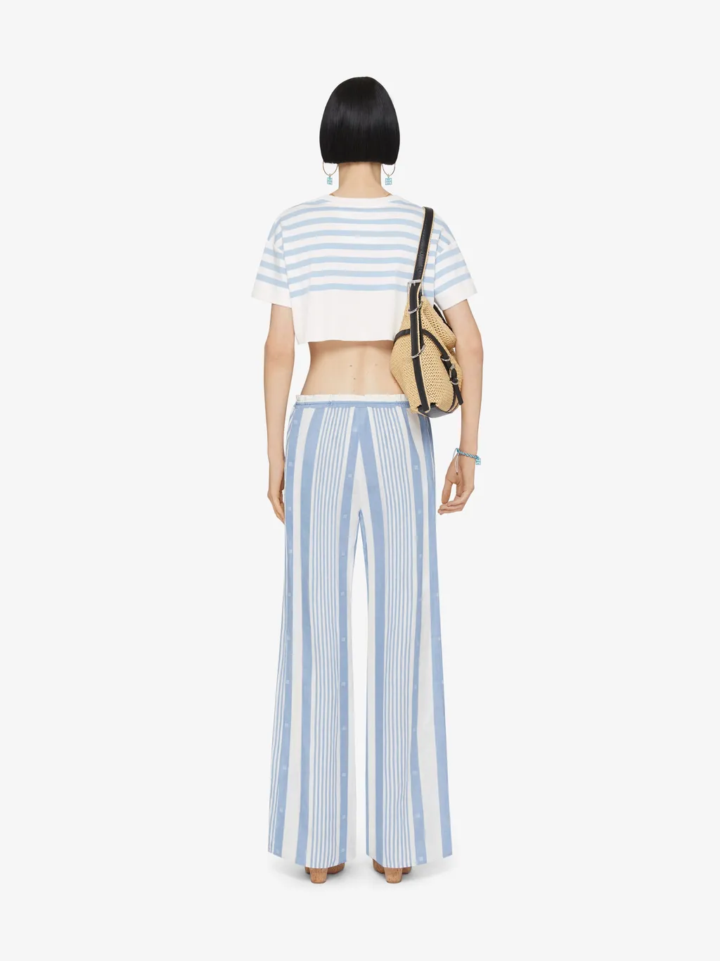 Striped Motif Drawstring Trousers