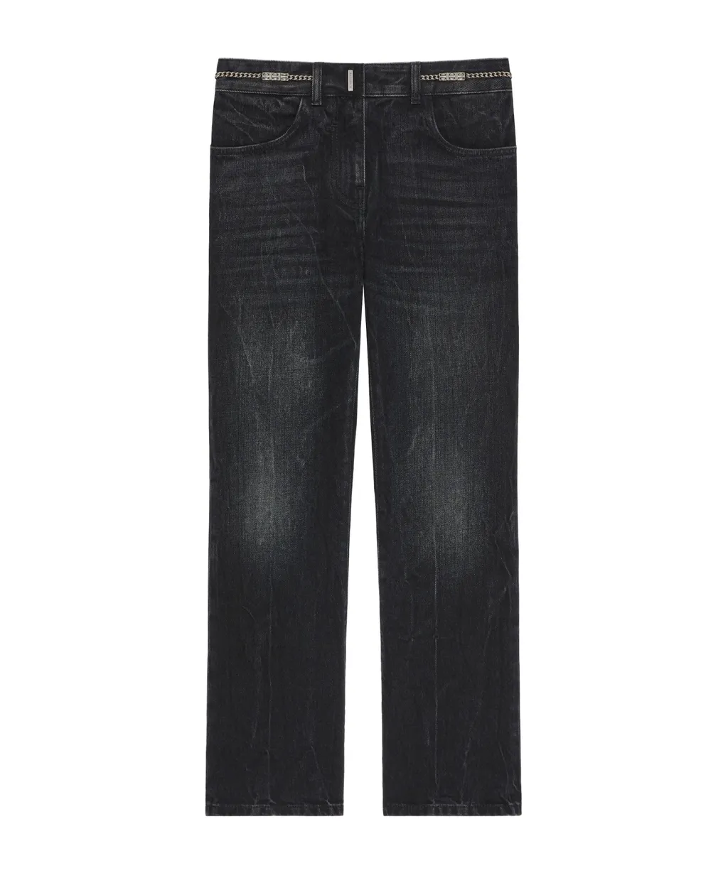 Chain Detailed Bootcut Jeans