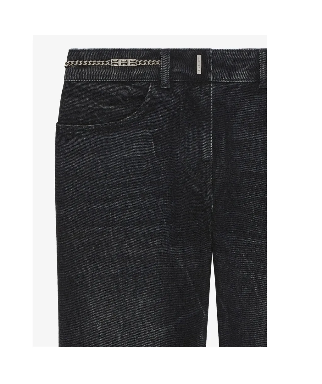 Chain Detailed Bootcut Jeans