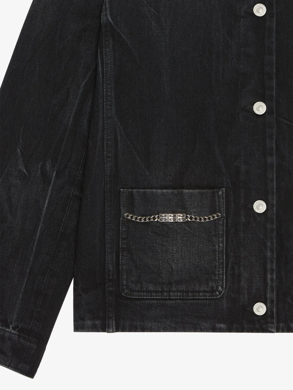 Chains Detailed Denim Jacket