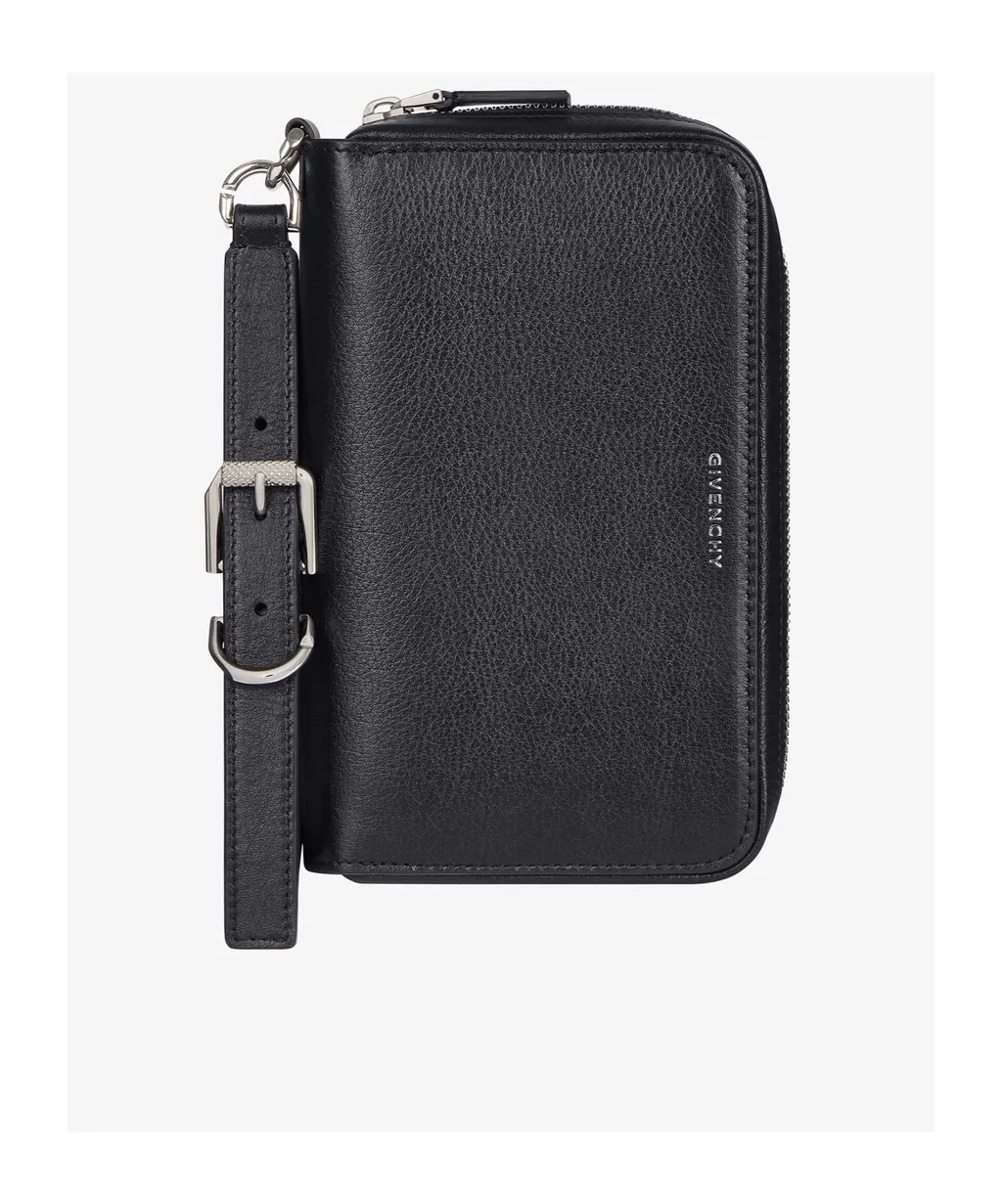 Voyou Wallet With Strap In Grained Leather