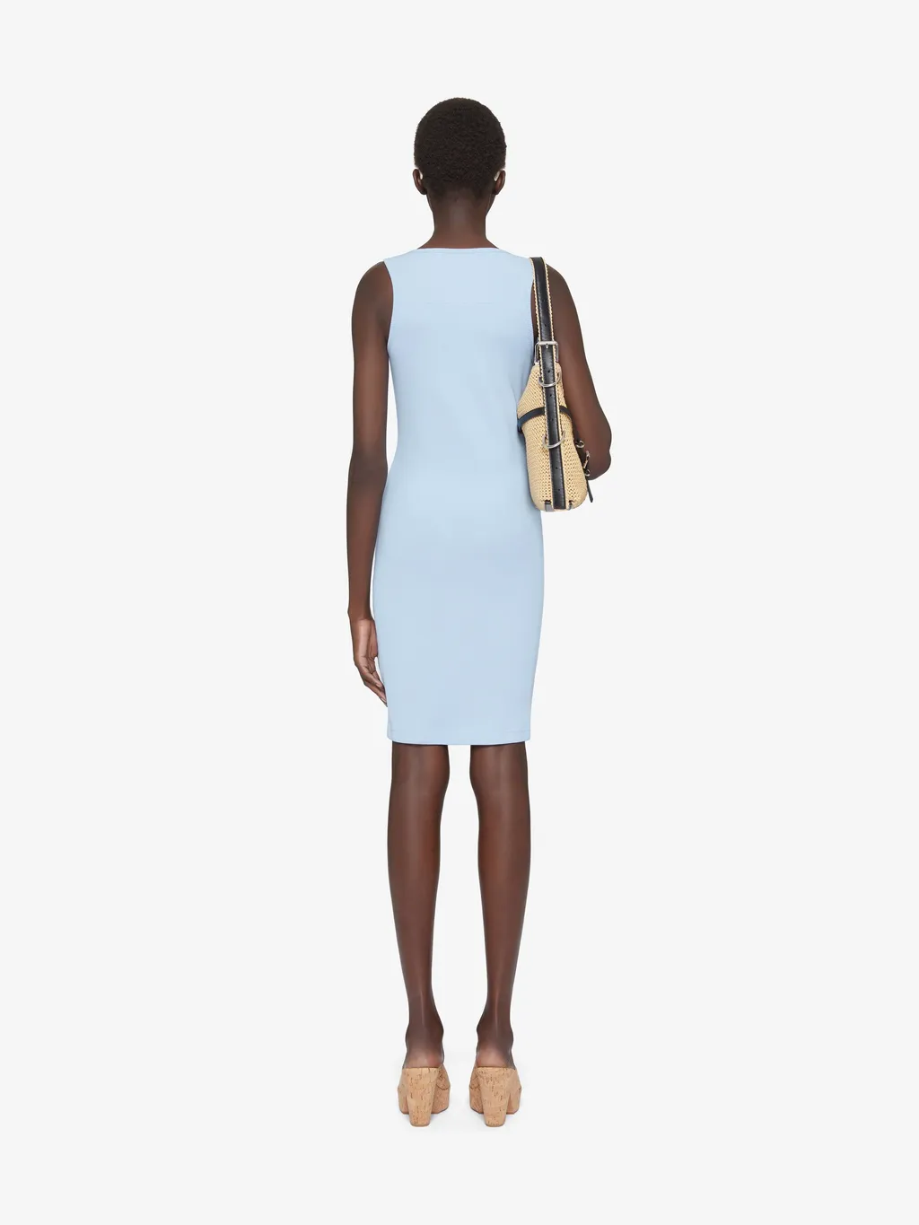 4G Plaque Ribbed-Knit Tank Dress