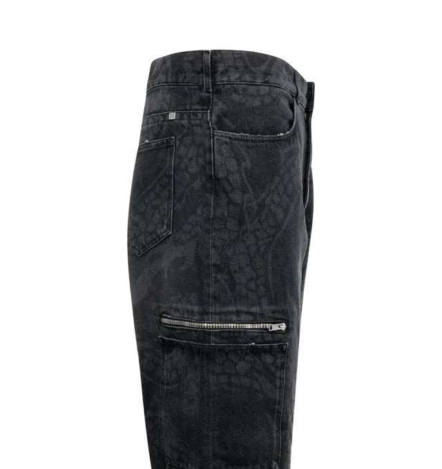 Snake Print Cargo Jeans