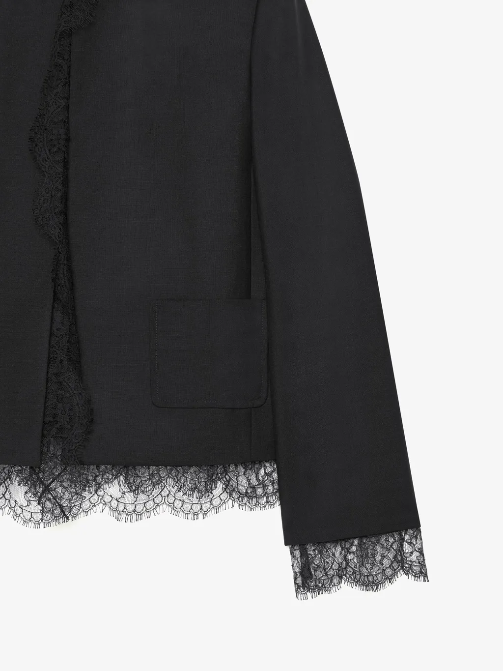 Jacket In Wool And Mohair With Lace