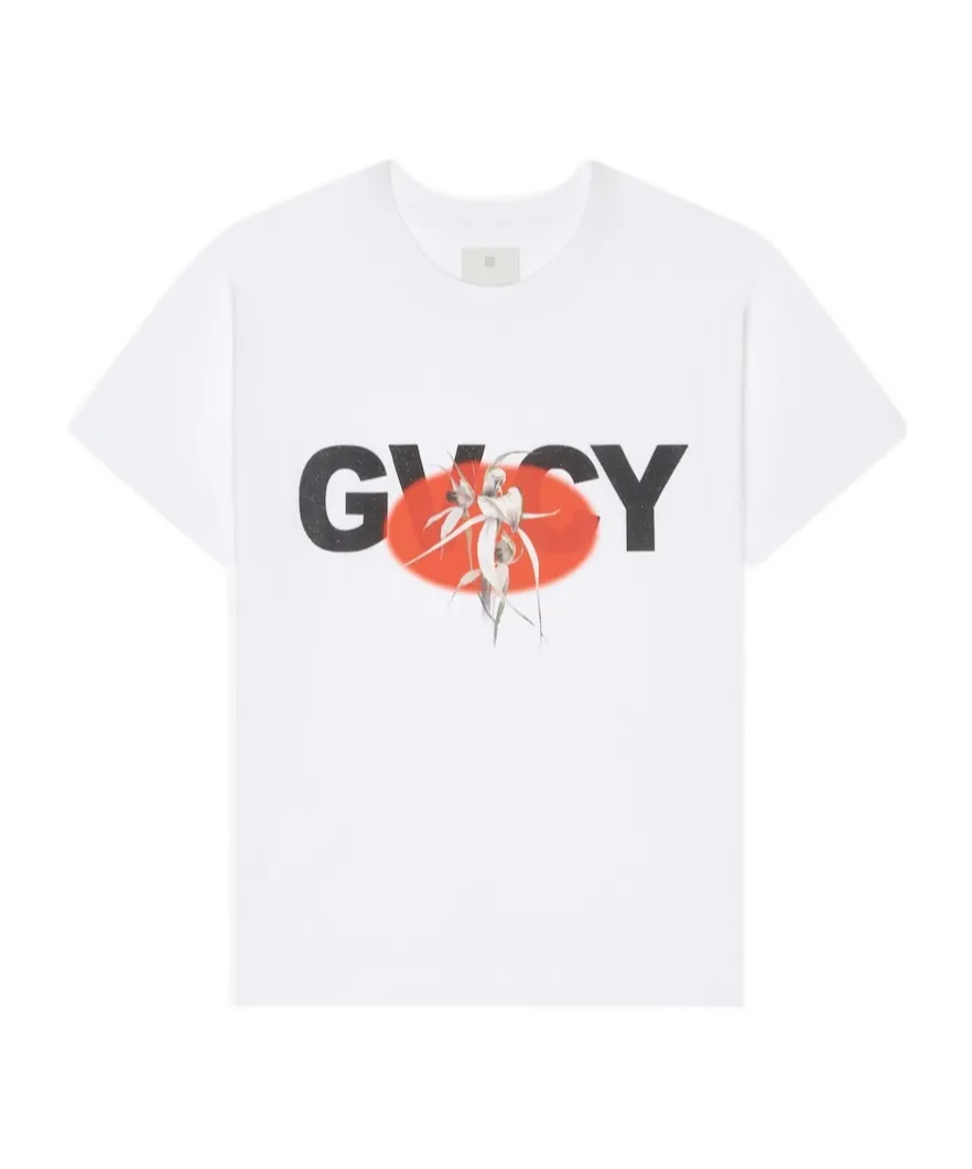 Gvcy And Flower Printed Crewneck T-Shirt