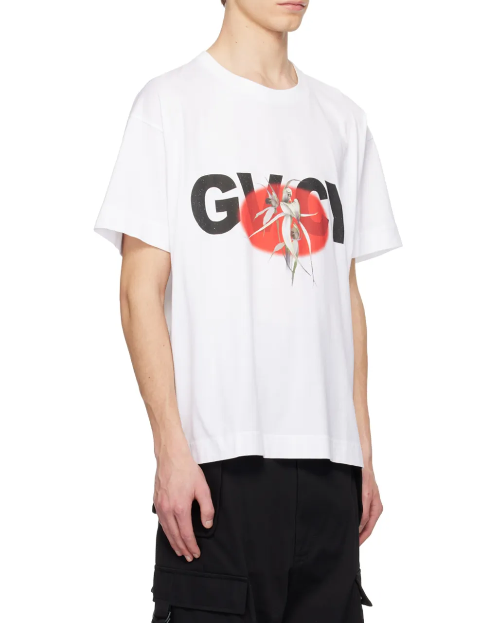 Gvcy And Flower Printed Crewneck T-Shirt