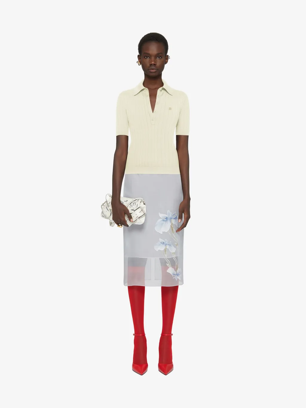 Skirt In Floral DÉVoré Satin