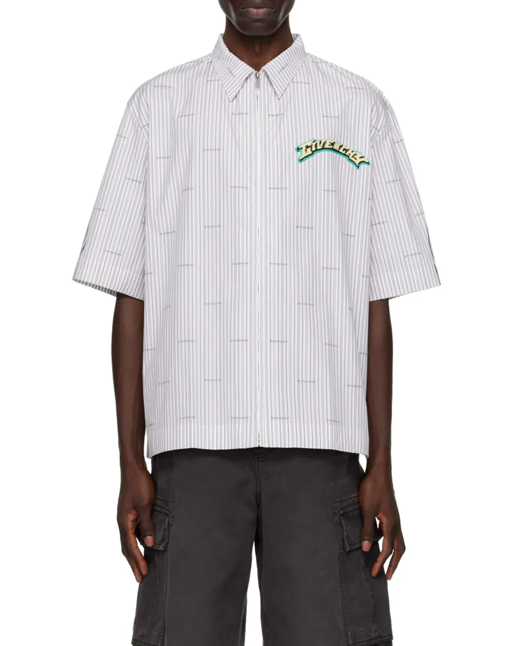 Logo Patch Collared Short-Sleeve Shirt
