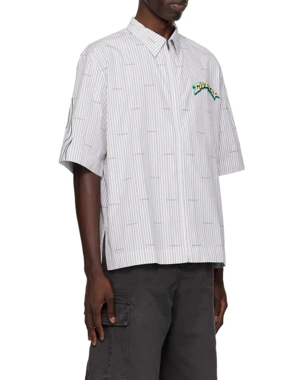 Logo Patch Collared Short-Sleeve Shirt