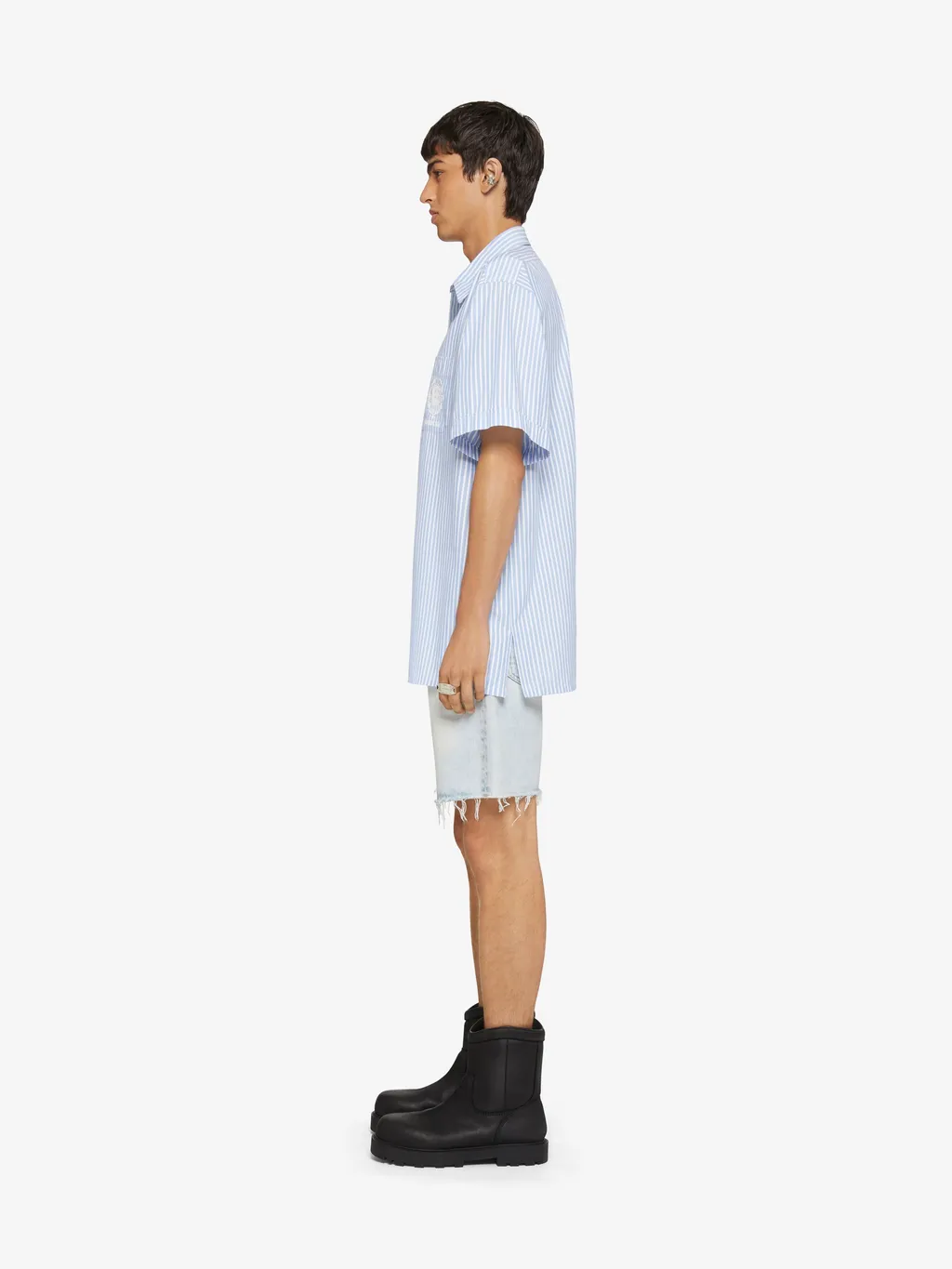 Logo Embroidered Striped Shirt