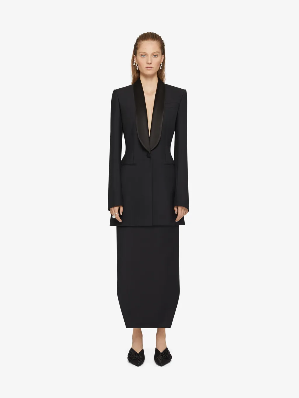 4G Pattern Draped Blazer