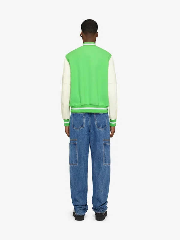 Logo Patch Button-Up Varsity Jacket